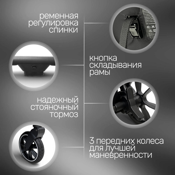 Прогулочная коляска Bubago Duo X Black BG 194-1