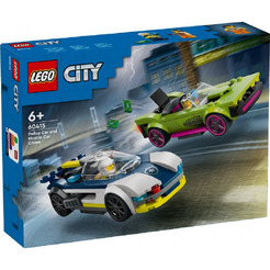 Конструктор LEGO City 60415 Погоня на полицейской машине и маслкаре
