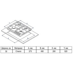 Газовая варочная панель Evelux HEG 300 X