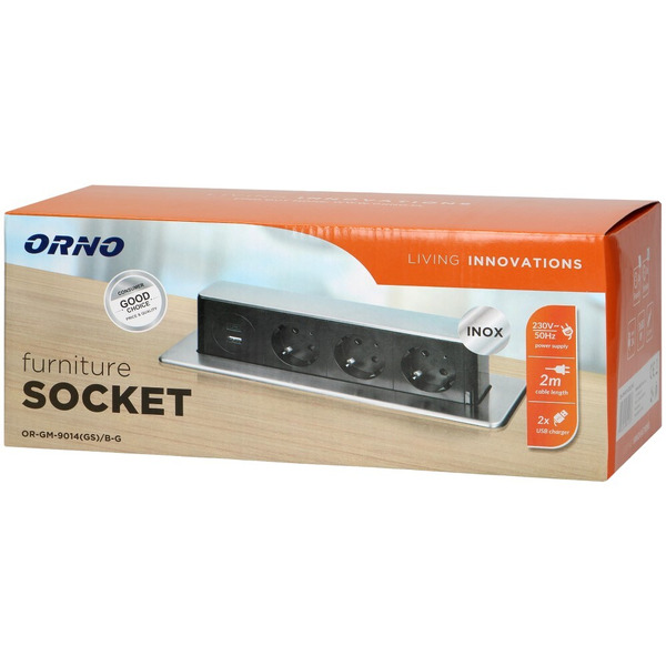 Блок розеточный Orno OR-GM-9014-I, 2 м