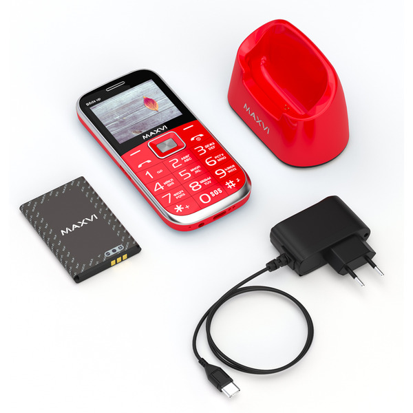 Мобильный телефон Maxvi B6ds up +ЗУ WC-112 (красный)