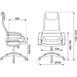 Кресло Бюрократ  CH-608 TW-01 TW-11 (сетка черный/иск кожа)