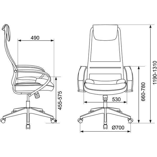 Кресло Бюрократ  CH-608 TW-01 TW-11 (сетка черный/иск кожа)