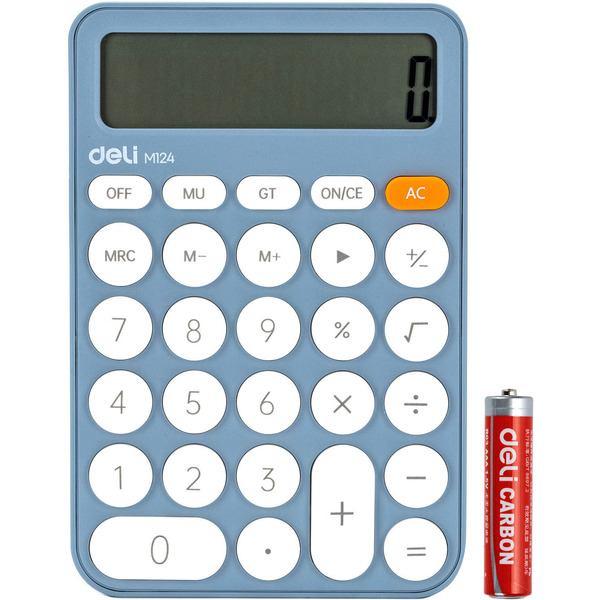 Калькулятор Deli EM124 (синий)