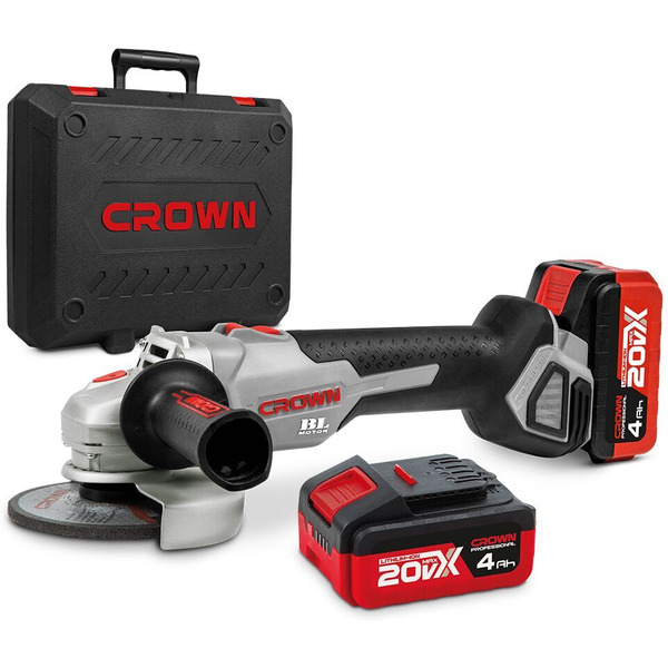 Угловая шлифмашина Crown CT23001-125HX-4 BMC (с 2-мя АКБ)