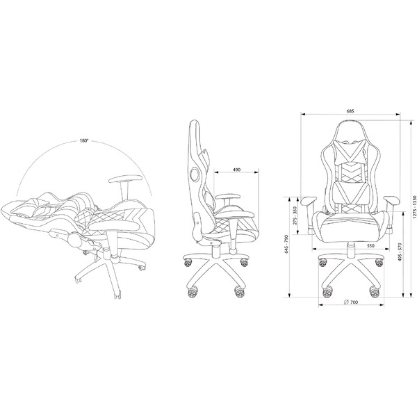 Кресло CACTUS CS-CHR-0099BLR (черный/красный)