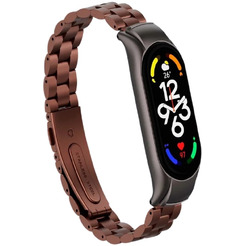 Ремешок Bingo Stainless для XIAOMI Mi Band 7 (коричневый)