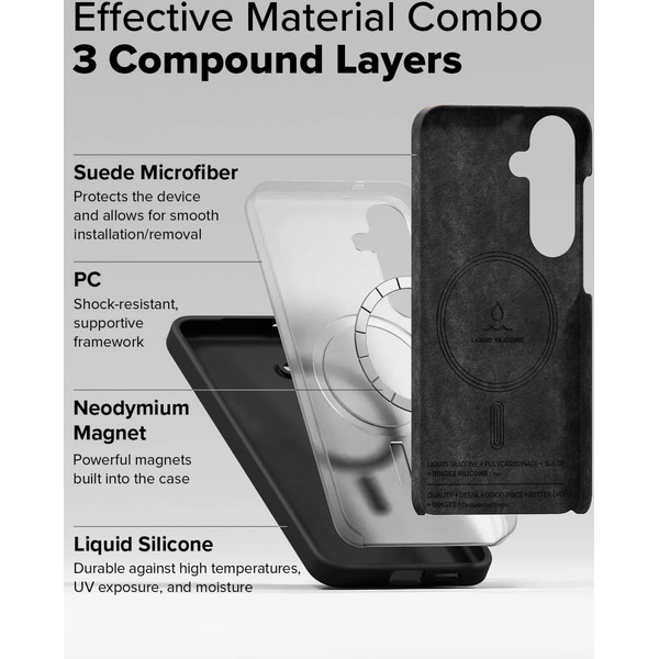 Чехол Ringke SILICONE MAGNETIC для Galaxy S25 Plus BLACK