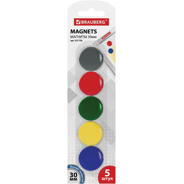 Магниты BRAUBERG 231729 Ассорти (5шт.)