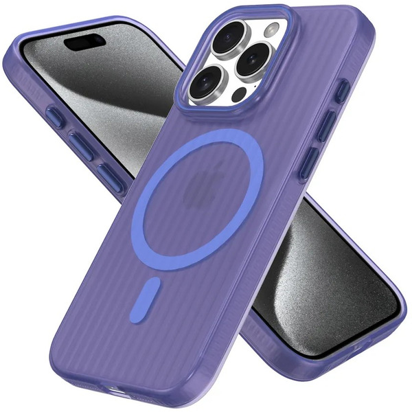 Задняя накладка CASE Translucent Strip Apple iPhone 15 Pro (синий)