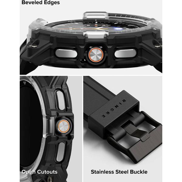 Ремешок с чехлом RINGKE Rugged Gear для Galaxy Watch 8 Classic 46mm BLACK