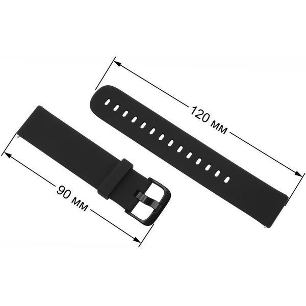 Ремешок Bingo Silicone для Amazfit Bip/GTS/GTR 42mm/Ширина 20мм Черный