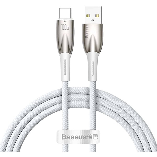 Кабель Baseus Glimmer Series Fast Charging Data Cable USB Type-A - Type-C 100W CADH000602 (2 м, белый)