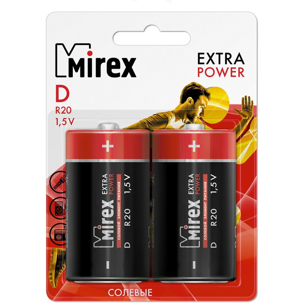 Батарейка Mirex Extra Power D (R20) 2 шт ER20-E2