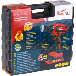 Дрель-шуруповерт WORTEX BD 1820-1 DLi (BD18201DLi1029) с 2-мя АКБ