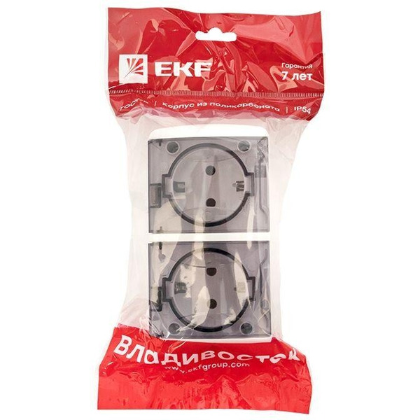 Розетка EKF Владивосток 2-местная 16А (белый)