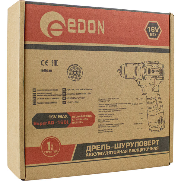 Дрель-шуруповерт Edon Super AD-16BL