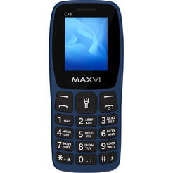 Кнопочный телефон Maxvi C45 + ЗУ WC-112 (синий)