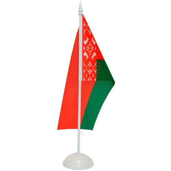 Флаг Республики Беларусь 10х20 см на пластиковой подставке