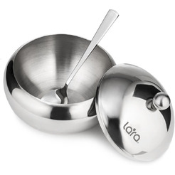 Сахарница с ложкой LARA LR08-35 SS