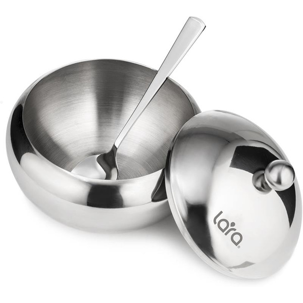 Сахарница с ложкой LARA LR08-35 SS