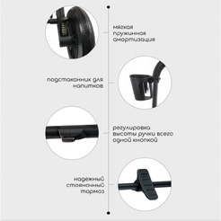 Детская универсальная коляска Bubago Lotta 3 в 1 BG 150-3 (темно-серый)