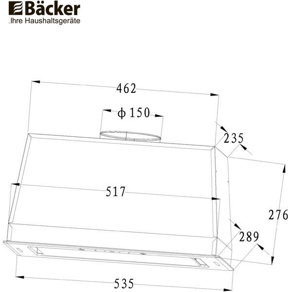 Вытяжка BACKER BH54MC-18F12K-BG (черный)