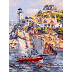 Картина по номерам Белоснежка Франция. Бретань. Карантек 351-AS