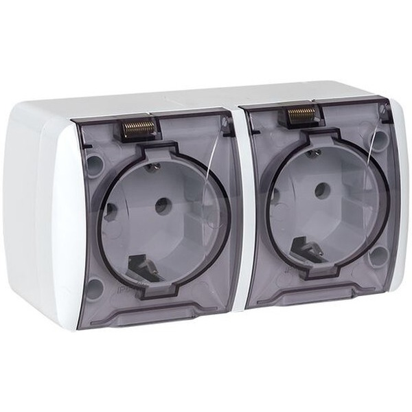 Розетка EKF Владивосток 2-местная 16А (белый)