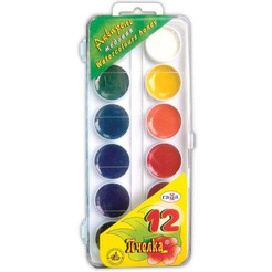 212040 Акварель медовая Пчелка,12 цв., пл. коробка, без кисти, с европодвесом