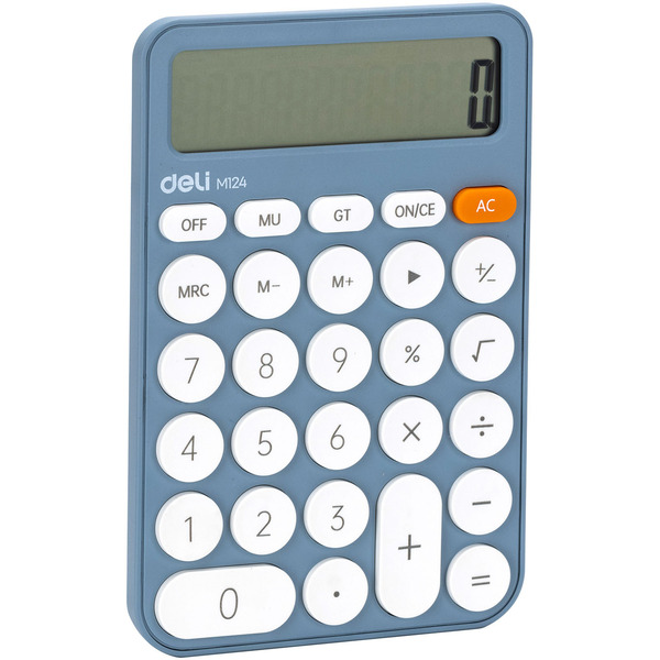 Калькулятор Deli EM124 (синий)