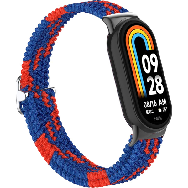 Ремешок Bingo Braided для Xiaomi Mi Band 8 Синий с красным