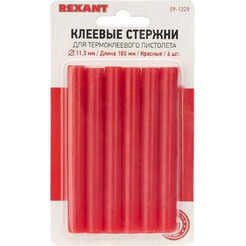 Клеевые стержни Rexant 09-1229 (6 шт, красный)