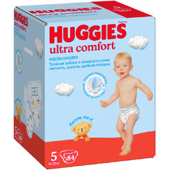 Детские одноразовые подгузники HUGGIES Ultra Comfort  5 Disney Boy  (12-22кг) 84 шт.