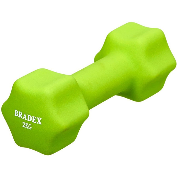 Гантель неопреновая BRADEX SF 0542 2 кг (салатовый)