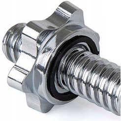 Гриф для гантели AMETIST с железной ручкой бочонком 25x400мм (1.65кг, полнотелый)