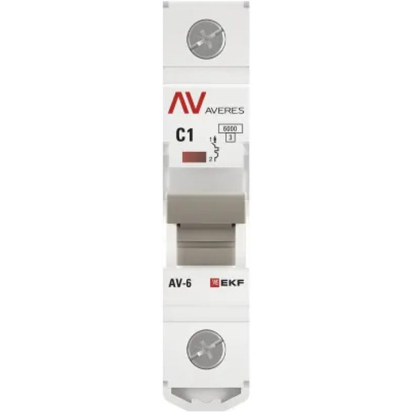 Выключатель автоматический EKF Averes AV-6 1P 1A (C) 6kA