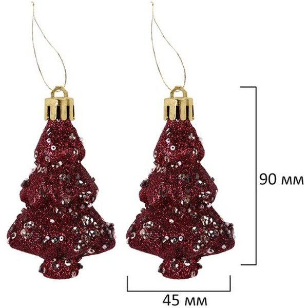 Шары елочные ЗОЛОТАЯ СКАЗКА Burgundy Style 592591 (бордо)