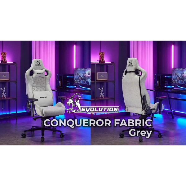 Игровое кресло EVOLUTION CONQUEROR FABRIC Grey