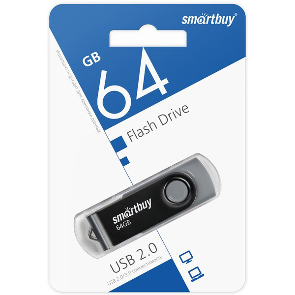 USB Flash Smart Buy Twist Black 64GB (SB064GB2TWK)