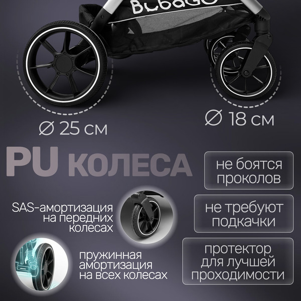 Прогулочная коляска Bubago Duo X Moon Biege BG 194-4