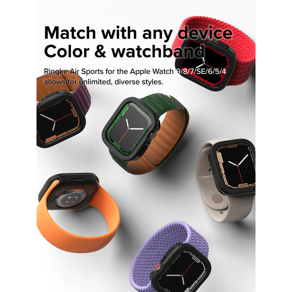 Чехол Ringke Air Sports для Apple Watch 9/8/7 45mm, SE3/SE2/SE/6/5/4 44mm BLACK