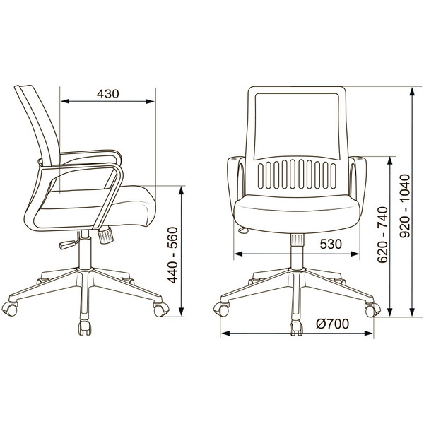 Кресло Бюрократ MC-201/TW-11 (черный)