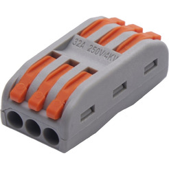 Клемма монтажная для фазных проводников 3 контактные группы Feron LD222-423 39036