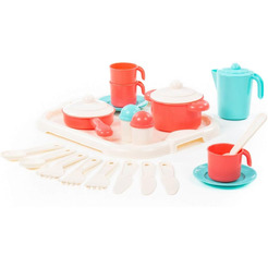 Набор игрушечной посуды Полесье Настенька с подносом на 3 персоны 3957