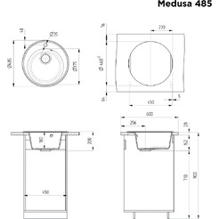 Мойка кухонная Maunfeld Medusa 485 MFQS-485B (черный)