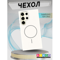 Чехол-накладка Bingo Silicone Magnetic для Samsung S24 Ultra (белый)