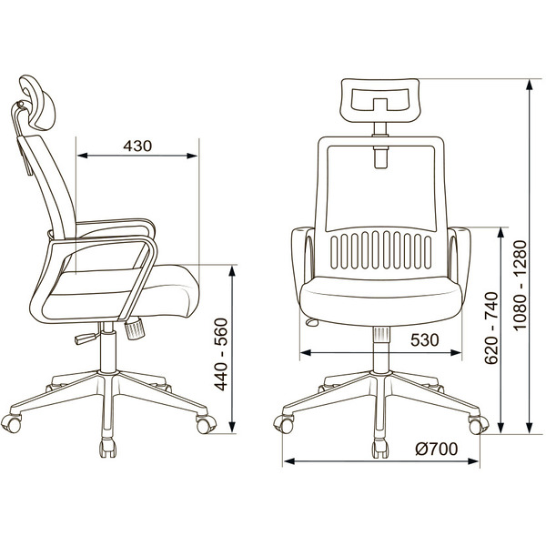 Кресло Бюрократ MC-201-H/TW-11 (черный)