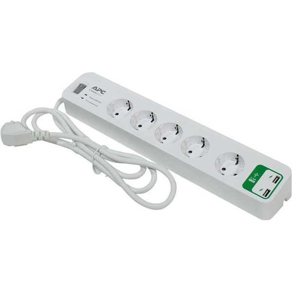 Сетевой фильтр APC Essential SurgeArrest 5 outlets with 5V, 2.4A 2 port USB (PM5U-RS)