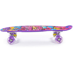Доска роликовая Полесье 89625 (56 см) фиолетовая с наклейкой и фиолетовыми колёсами
